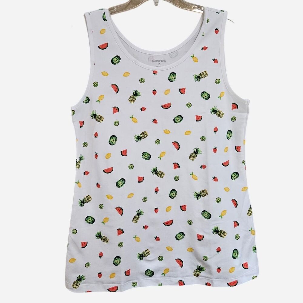 twee white fruit print tank top